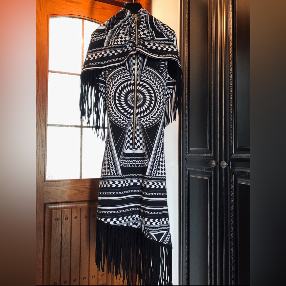 BNWT BALMAIN dress tassels dress 42